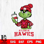 Atlanta Hawks Boujee Grinch Heart Christmas Cut Files Cricut, Svg Dxf Eps Png file , Silhouette