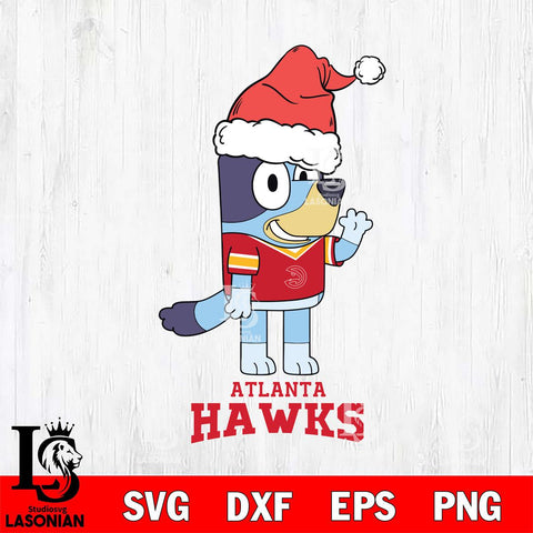 Atlanta Hawks Christmas Bluey Say Hi Svg , Christmas Svg , Bluey svg , Digital Download, dxf eps png pdf file