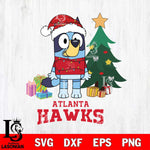 Atlanta Hawks Christmas Bluey Tree Sport Svg , Christmas Svg , Bluey svg , Digital Download, dxf eps png pdf file