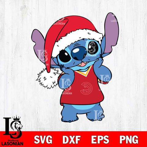 Atlanta Hawks Cute Stitch Christmas Svg Dxf Eps Png file, Digital download,Clipart, Cut Files Cricut , Silhouette