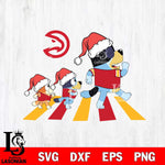 Atlanta Hawks Family Bluey Walking Christmas Svg Eps Dxf Png File, Digital Download, Instant Download