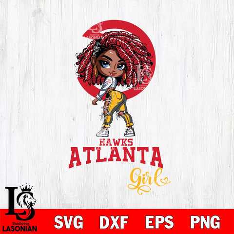 Atlanta Hawks Fan Girl Svg Eps Dxf Png File, Digital Download, Instant Download