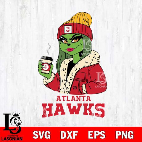 Atlanta Hawks Girls Grinch Bougie Svg Eps Dxf Png File, Digital Download, Instant Download