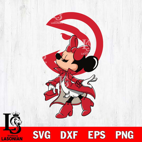 Atlanta Hawks Glamorous Minnie Svg Eps Dxf Png File, Digital Download, Instant Download