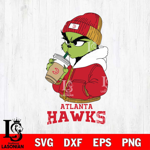 Atlanta Hawks Grinch Bougie Christmas Cut Files Cricut, Svg Dxf Eps Png file , Silhouette