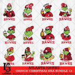 Atlanta Hawks Grinch Christmas NBA Bundle 12 Cut Files Cricut, Svg Dxf Eps Png file , Silhouette