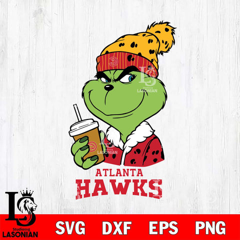 Atlanta Hawks Grinch hat Svg Eps Dxf Png File, Digital Download, Instant Download