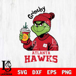 Atlanta Hawks Grinchy Bougie Christmas Cut Files Cricut, Svg Dxf Eps Png file , Silhouette