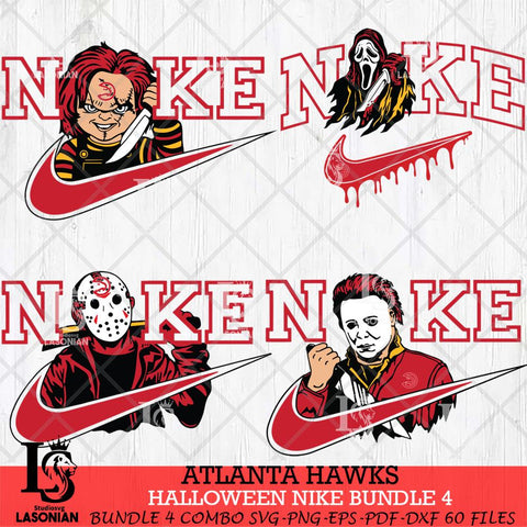 Atlanta Hawks Halloween Nike NBA Bundle 4 Svg Eps Dxf Png File, Digital Download, Instant Download