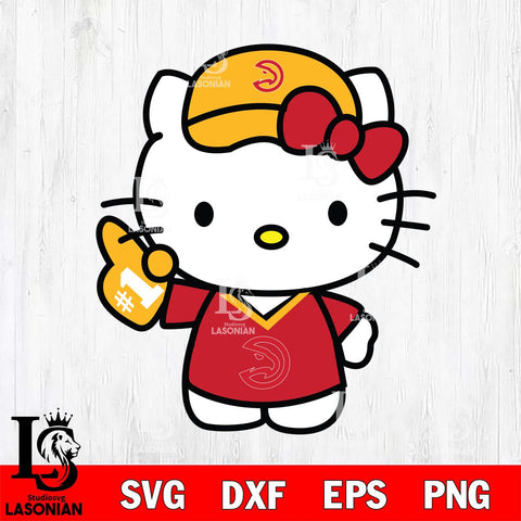 Atlanta Hawks Hello Kitty basketball 2 Svg Eps Dxf Png File, Digital Download, Instant Download