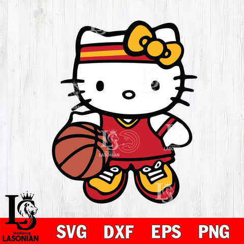 Atlanta Hawks Hello Kitty basketball Svg Eps Dxf Png File, Digital Download, Instant Download