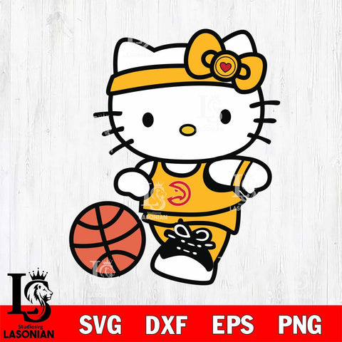 Atlanta Hawks Hello Kitty basketball 4 Svg Eps Dxf Png File, Digital Download, Instant Download