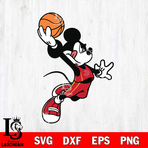 Atlanta Hawks Mickey NBA basketball Svg Eps Dxf Png File, Digital Download, Instant Download