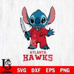 Atlanta Hawks Stitch Horror 2 Svg Eps Dxf Png File, NBA svg, Digital Download, Instant Download