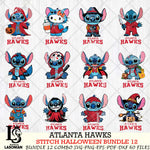 Atlanta Hawks Stitch Horror Bundle 12 SVG Svg Eps Dxf Png File, Bundle NBA svg, Digital Download, Instant Download