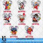 Atlanta Hawks Stitch Horror Halloween NBA Bundle Svg Eps Dxf Png File, Digital Download, Instant Download