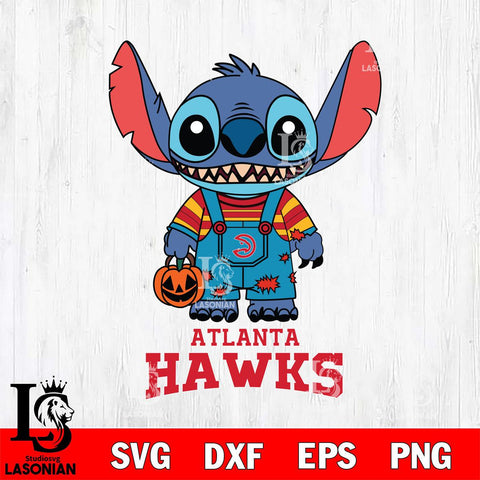 Atlanta Hawks Stitch Horror Halloween Svg Eps Dxf Png File, NBA svg, Digital Download, Instant Download