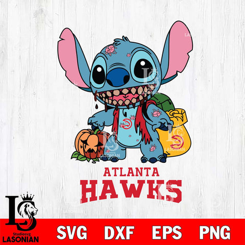 Atlanta Hawks Stitch Zombie Svg Eps Dxf Png File, NBA svg, Digital Download, Instant Download