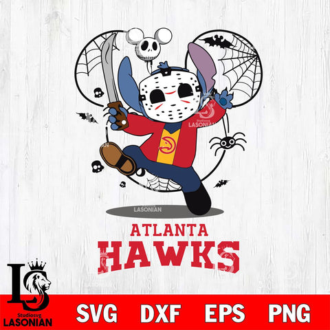 Atlanta Hawks Stitch jason voorhees Halloween Svg Eps Dxf Png File, Digital Download, Instant Download