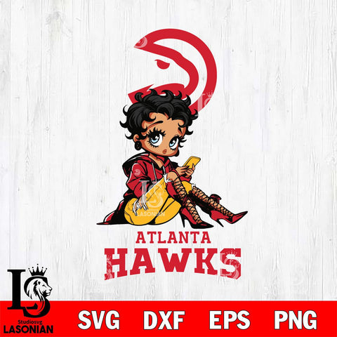 Atlanta Hawks Style Black Fan Girl Betty Boop