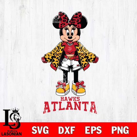 Atlanta Hawks Style Minnie Disney Svg Eps Dxf Png File, Digital Download, Instant Download