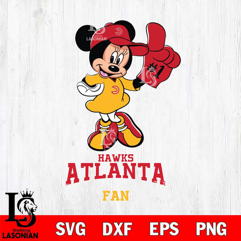 Atlanta Hawks #1 Fan Minnie Mouse Svg Eps Dxf Png File, Digital Download, Instant Download