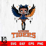 Auburn Tigers Anglel Black Fan Girl Betty Boop, Svg Eps Dxf Png File, Digital Download