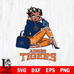 Auburn Tigers Awesome Black Fan Girl Betty Boop, Svg Eps Dxf Png File, Digital Download