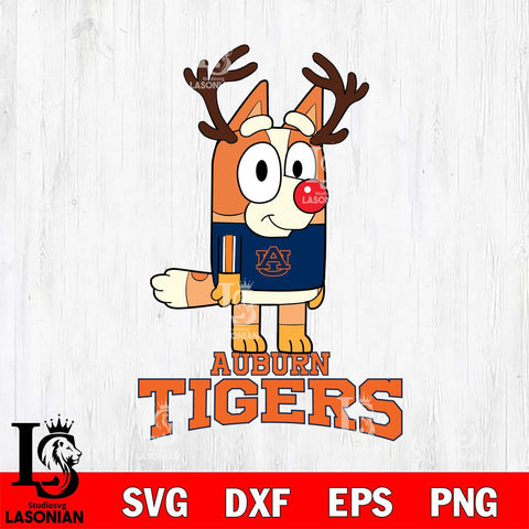 Auburn Tigers Bluey Chilli Christmas Deer Svg Eps Dxf Png File, Digital Download