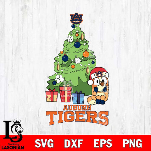 Auburn Tigers Bluey Chilli Christmas Tree Svg Eps Dxf Png File, Digital Download