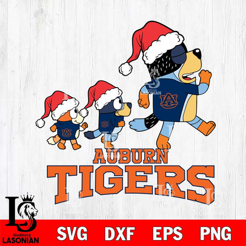 Auburn Tigers Bluey Family Christmas Svg Eps Dxf Png File, Digital Download