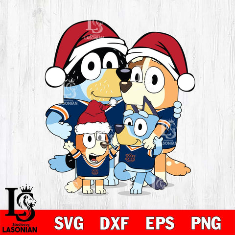 Auburn Tigers Bluey Family Christmas Svg Eps Dxf Png File, Digital Download, Instant Download