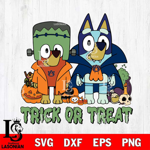 Auburn Tigers Bluey Halloween Trick or Treat Svg Eps Dxf Png File, Digital Download, Instant Download