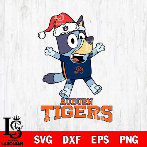 Auburn Tigers Bluey Happy Christmas Svg Eps Dxf Png File, Digital Download