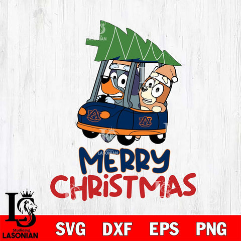 Auburn Tigers Bluey Merry Christmas Svg Eps Dxf Png File, Digital Download