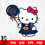 Auburn Tigers Cute Hello Kitty 2 Svg Eps Dxf Png File, Digital Download, Instant Download