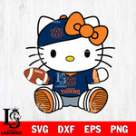 Auburn Tigers Cute Hello Kitty Football 11 Svg Eps Dxf Png File, NCAA svg, Digital Download, Instant Download