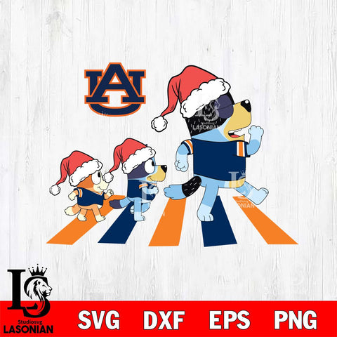 Auburn Tigers Family Bluey Walking Christmas Svg Eps Dxf Png File, Digital Download, Instant Download