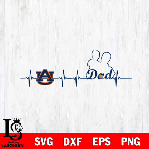 Auburn Tigers Father Heart Beat Svg Eps Dxf Png File, Digital Download, Instant Download