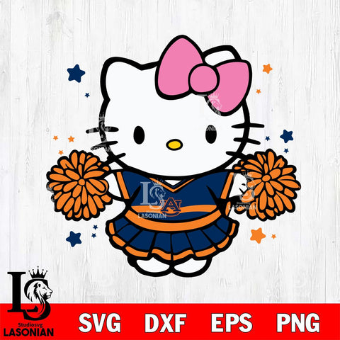 Auburn Tigers Hello Kitty Cheerleader 10 Svg Eps Dxf Png File, Digital Download, Instant Download