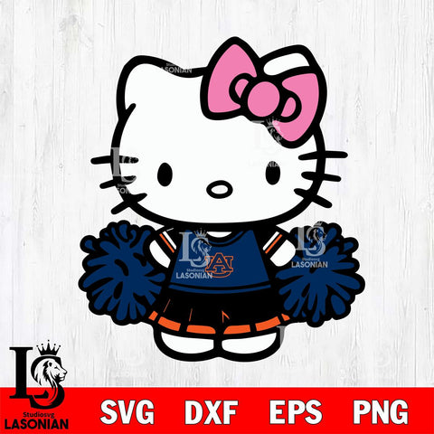 Auburn Tigers Hello Kitty Cheerleader 2 Svg Eps Dxf Png File, Digital Download, Instant Download