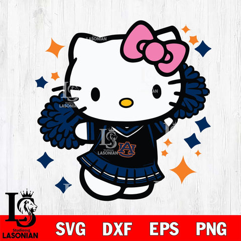 Auburn Tigers Hello Kitty Cheerleader 4 Svg Eps Dxf Png File, Digital Download, Instant Download