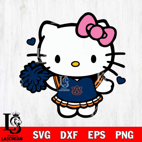 Auburn Tigers Hello Kitty Cheerleader 6 Svg Eps Dxf Png File, Digital Download, Instant Download