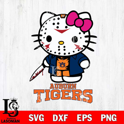 Auburn Tigers Hello Kitty Horror 3 Svg Eps Dxf Png File, Digital Download