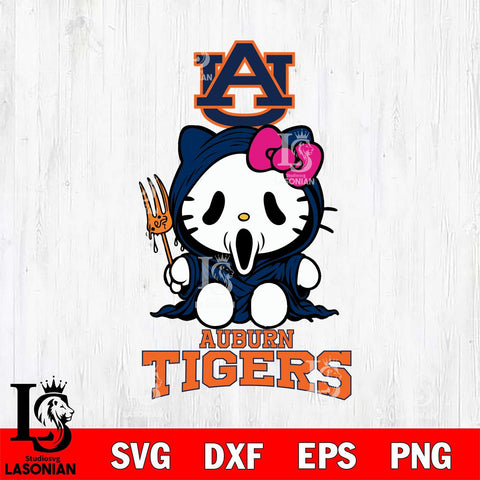 Auburn Tigers Hello Kitty Horror 4 Svg Eps Dxf Png File, Digital Download