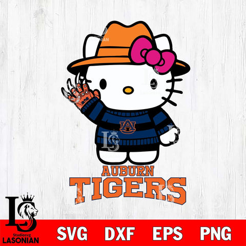 Auburn Tigers Hello Kitty Horror 6 Svg Eps Dxf Png File, Digital Download