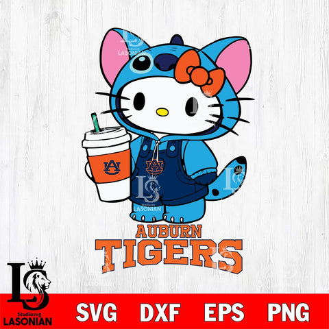 Auburn Tigers Hello Kitty Stitch Svg Eps Dxf Png File, NCAA svg, Digital Download, Instant Download