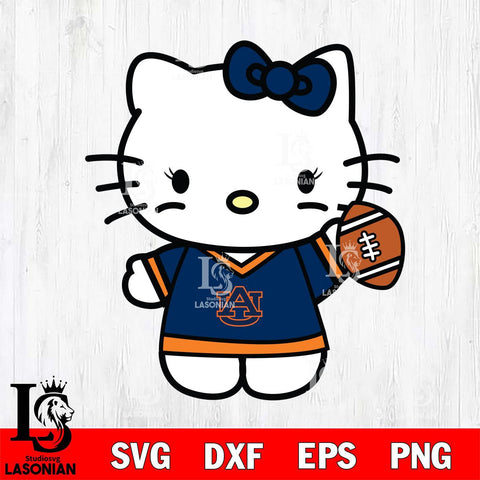 Auburn Tigers Hello Kitty sport 7 Svg Eps Dxf Png File, NCAA svg, Digital Download, Instant Download