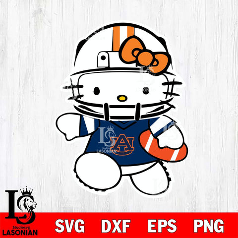 Auburn Tigers Hello Kitty sport 8 Svg Eps Dxf Png File, NCAA svg, Digital Download, Instant Download