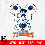 Auburn Tigers Mickey Heart Rugby Svg Eps Dxf Png File, Digital Download ,Instant Download, Cricut File